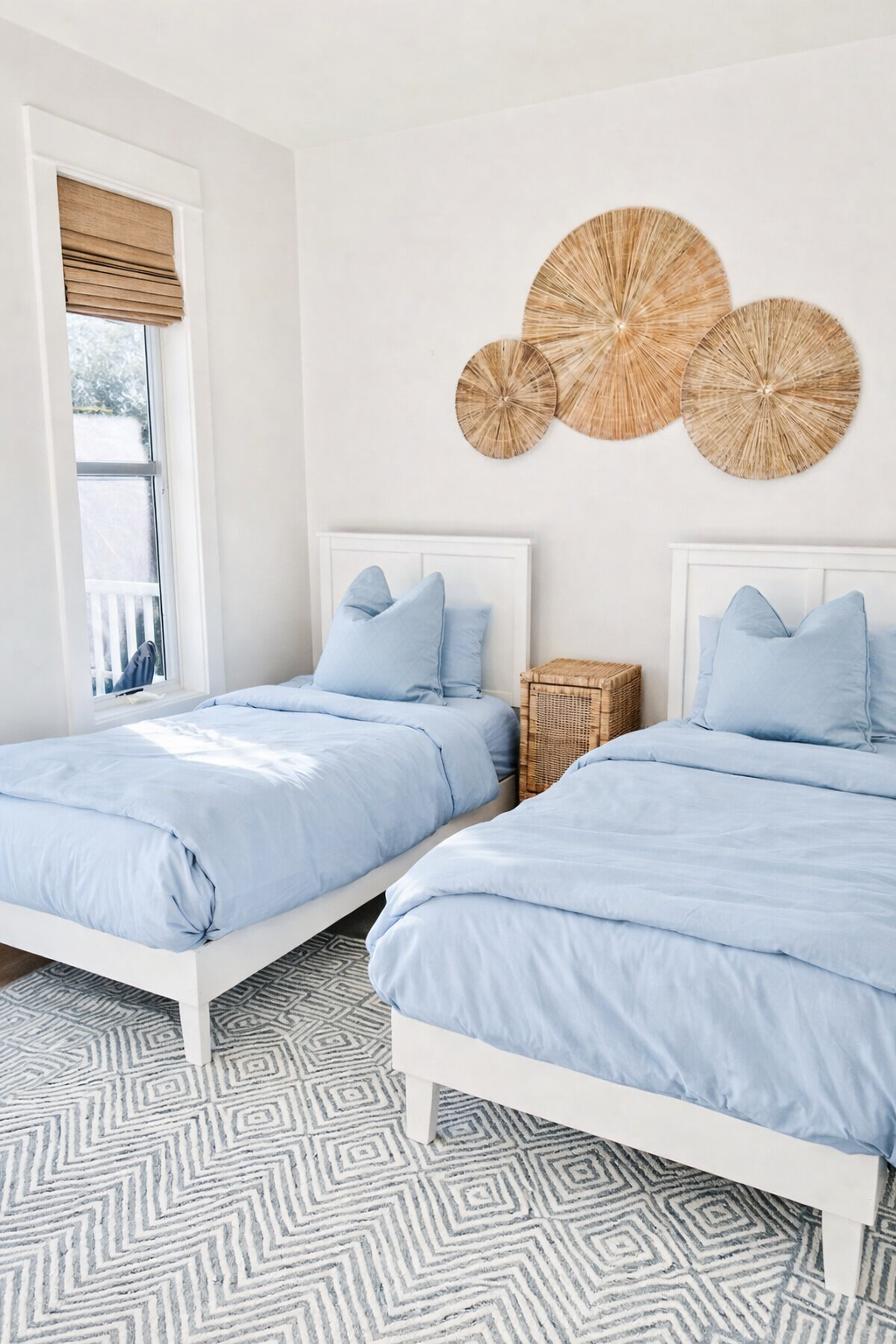 Blue aura bed set in 100% Percale Organic Cotton