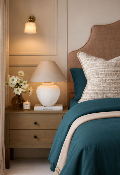 Transformative teal bed set