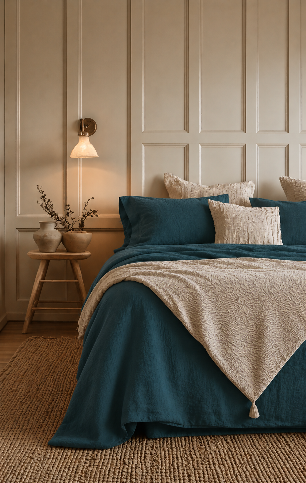 Transformative teal duvet set