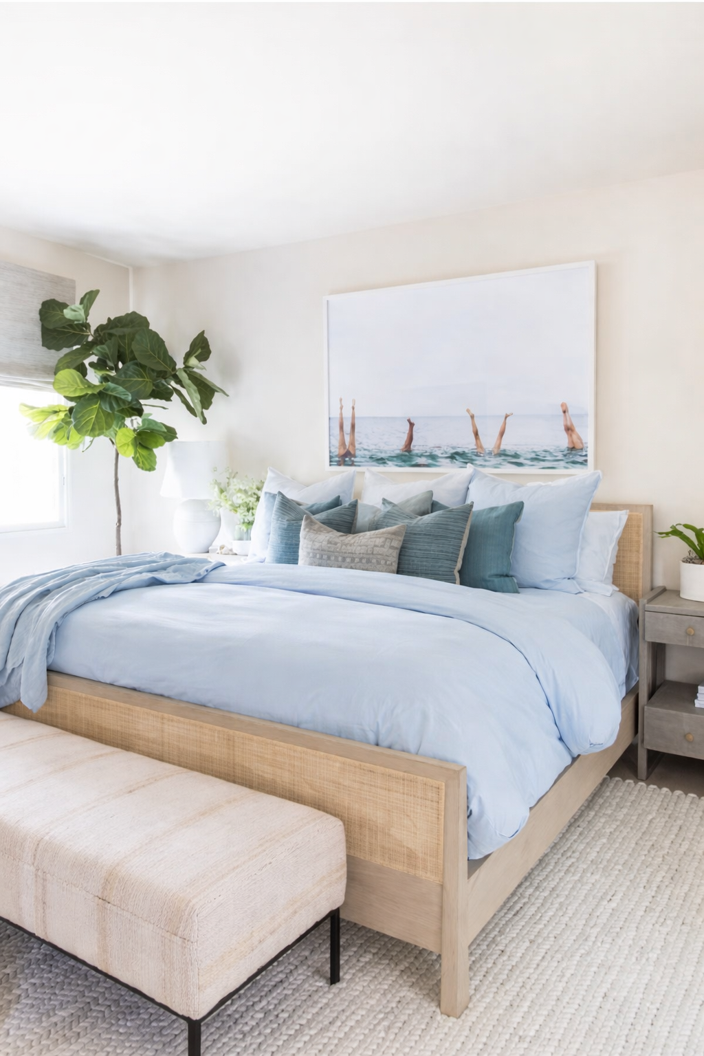Blue aura bed set in 100% Percale Organic Cotton