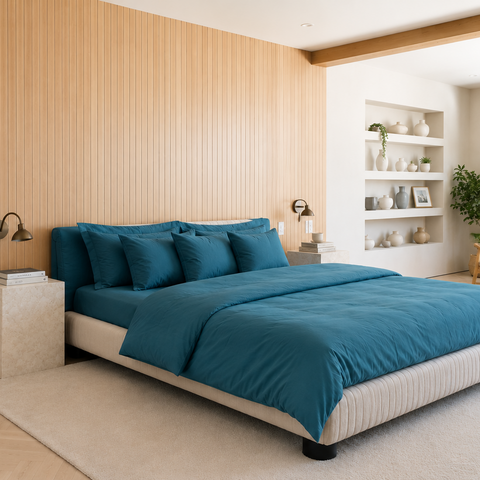 Transformative teal bed set