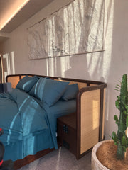 Transformative teal duvet set